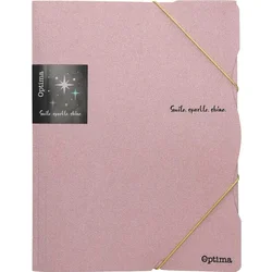 Mapa z elastiko Glitter A4, roza