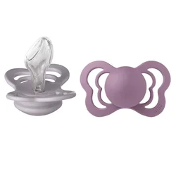 bibs ortodontska duda couture silicone fossil grey & mauve