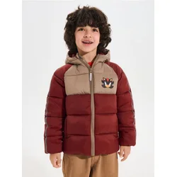 Sinsay - Kvitovana puffer jakna sa kapuljačom Sonic the Hedgehog - smeđesivo