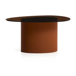 Rjava klubska mizica s stekleno mizno ploščo 74x81,5 cm Olir – Kave Home