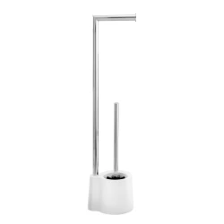 WENKO 22989100 - WC četka AVOLA 13x70 cm nerđajući čelik/bela/srebrna