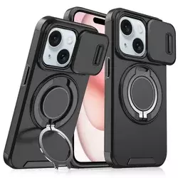 Torbica CamShield Ring stand za iPhone 15 6.1 crna