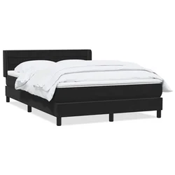 Vidaxl Box spring postelja z vzmetnico črna 160x210 cm žamet