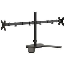 Dvostruki nosač za monitor crni čelični VESA 75/100 mm