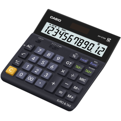 Stolni kalkulator Casio DH-12TER Crna Zaslon (broj mjesta): 12 solarno napajanje, baterijski pogon (Š x V x d) 151 x 29 x 159 mm