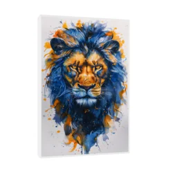 Canvas Slika na platnu Plavi lav, Sa ramom, 50 x 75 cm, Beli