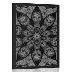 Plakat hipnotična Mandala v črnobeli varianti - 60x90 white