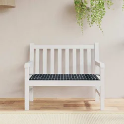 Jastuk za vrtnu klupu crni karirani 120x50x4 cm tkanina Oxford