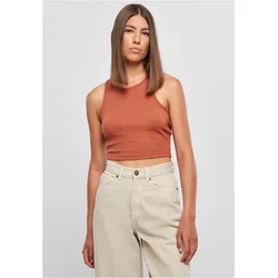 Womens Terracotta Cropped Rib Top