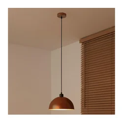 Duolla - Luster na sajli IRONLINE 1xE27/15W/230V prečnik 27 cm bakarna/crna