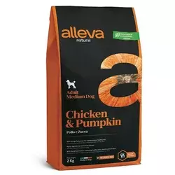 Alleva Natural ADULT medium – PIŠČANEC & BUČA 12 Kg