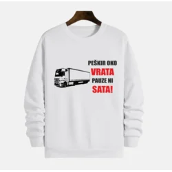 MAFIMI Muški duks Peškir oko vrata, pauze ni sata, Beli