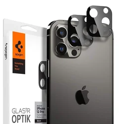 SPIGEN OPTIK.TR KALJENO STAKLO SET 2 KOM ZA KAMERU IPHONE 12 PRO MAX CRNO