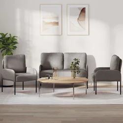 Setovi sofa 3 pcs Sivo-smeđa 115 x 56 x 80 cm Šperploča