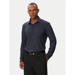 HUGO Srajca Kenno 50566332 Mornarsko modra Slim Fit
