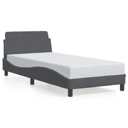 Vidaxl Posteljni okvir Dover temno siv 90x200 cm žamet