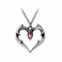 Ogrlica z obeskom ALCHEMY GOTHIC - Bat Heart - Kositer - P900