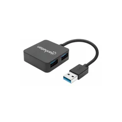 MANHATTAN USB HUB 4port 162296 3.2 G1/5Gbps/Crni