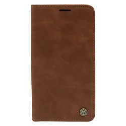Maska za telefon LEATHER RETRO FLIP za Samsung S22, Tamnobraon
