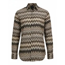 Radwa Srajca Mens Viscose multicolor pattern shirt rjava