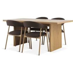 MUNKEBY L180 sto top. hrast + 4 EJSING tamno braon