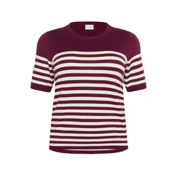 KAFFE CURVE Pulover KCLizzy jagoda/bela