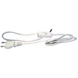 Emos kabel priključni pvc 2×0,75mm sa prekidačem beli 2m s08272 ( 2220 )