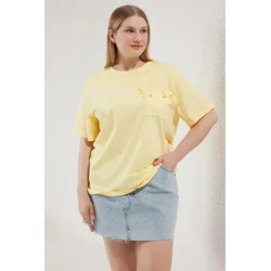 Trendyol Curve Ženska majica TBBSS25BF00030, Žuta