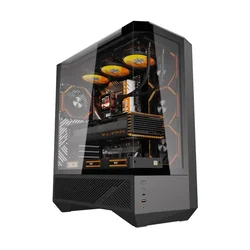 darkFlash Računalniško ohišje DARKFLASH DY460 + 4 ventilatorji ARGB (črno)