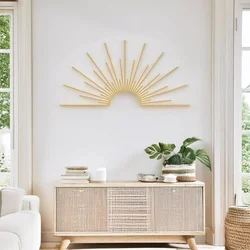 WallXpert metalni zidni ukras DCV-1118-MT, polukrug sunčevih zraka, 50 x 25 cm, zlatni