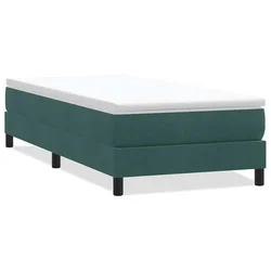 Vidaxl Box Spring Postelja brez vzmetnice Temno zelena 90x210 cm Žamet