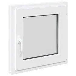 Vidaxl Okno za klet RISOR 50 x 50 cm PVC in steklo Bela