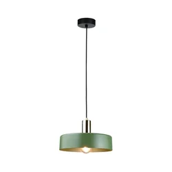 Luster na sajli HAKI 1xE27/60W/230V zelena/crna/sjajni hrom