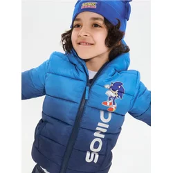 Sinsay - Jakna puffer sa kapuljacom i reflektujućim detaljima Sonic the Hedgehog - mid blue