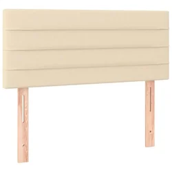 Vidaxl Posteljno vzglavje krem 100x5x78/88 cm blago