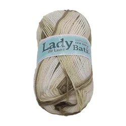Preja LADY de Luxe BATIK - 100g / 238 m - bela, bež
