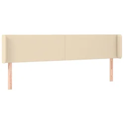 Vidaxl Vzglavje z ušesi krem 183x16x78/88 cm blago