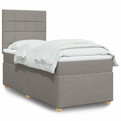 vidaXL vidaXL Box spring postelja z vzmetnico taupe 90x200 cm blago, (21291830)