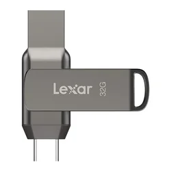 Lexar D400 USB ključek 32GB, USB-A/USB-C, srebrna/črna