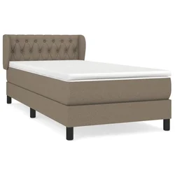 Vidaxl Box spring postelja z vzmetnico taupe 90x200 cm blago