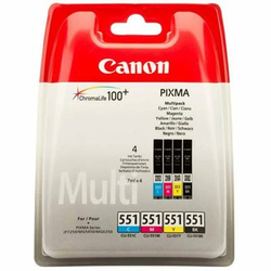 Canon kartuša s črnilom CLI-551XL C/M/Y/BK Photo Value Pack original kombinirano pakiranje črna, rumena, cianova, magenta 6443B006 kartuša