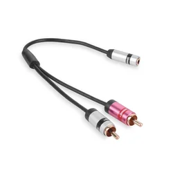 shumee Adapter 2x RCA cinch vtič - 3,5 mm stereo jack slim vitalco vtičnica (A3)