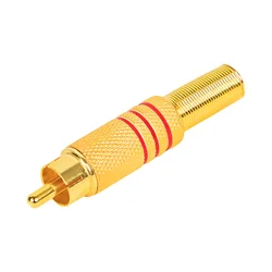 Velik pozlačen rdeč RCA cinch konektor 93-562-