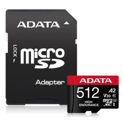 ADATA MicroSDXC kartica 512GB High Endurance UHS-I C10 V30 A2 (R:100/W:85 MB/s) SD adapter