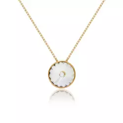 Ženski victoria cruz basic s basic s gold crystal lančić sa swarovski belim kristalom ( a3039-35g )