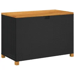 Vrtna kutija za pohranu crna 110x55x63cm poliratan drvo bagrema