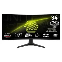 MSI Monitor 346CQ MAG, Zakrivljeni, 34”, 3.440 x 1.440, UWQHD, VA, 180 Hz, Crni