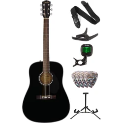 Fender CD-60S Dreadnought WN Black Deluxe SET