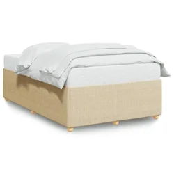 Vidaxl Posteljni okvir brez vzmetnice krem 120x200 cm blago
