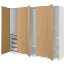 PAX / STORKLINTA Kombinacija garderobera, bela/im. hrastovine, 250x60x201 cm